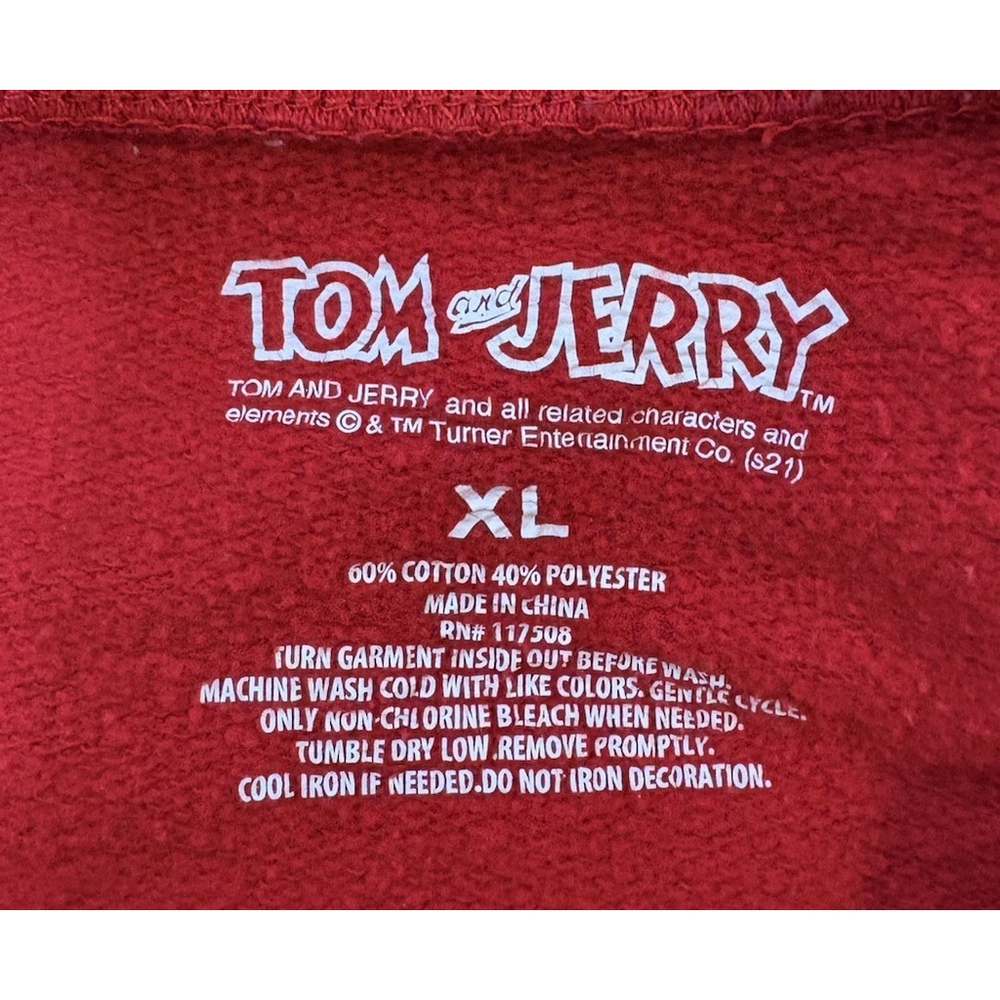 Tom & Jerry SWEATER Size XL Womens Medium Red Graphic Print Long Sleeve Cartoon - Picture 2 of 7